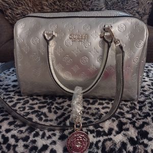 Metallic silver Guess bag